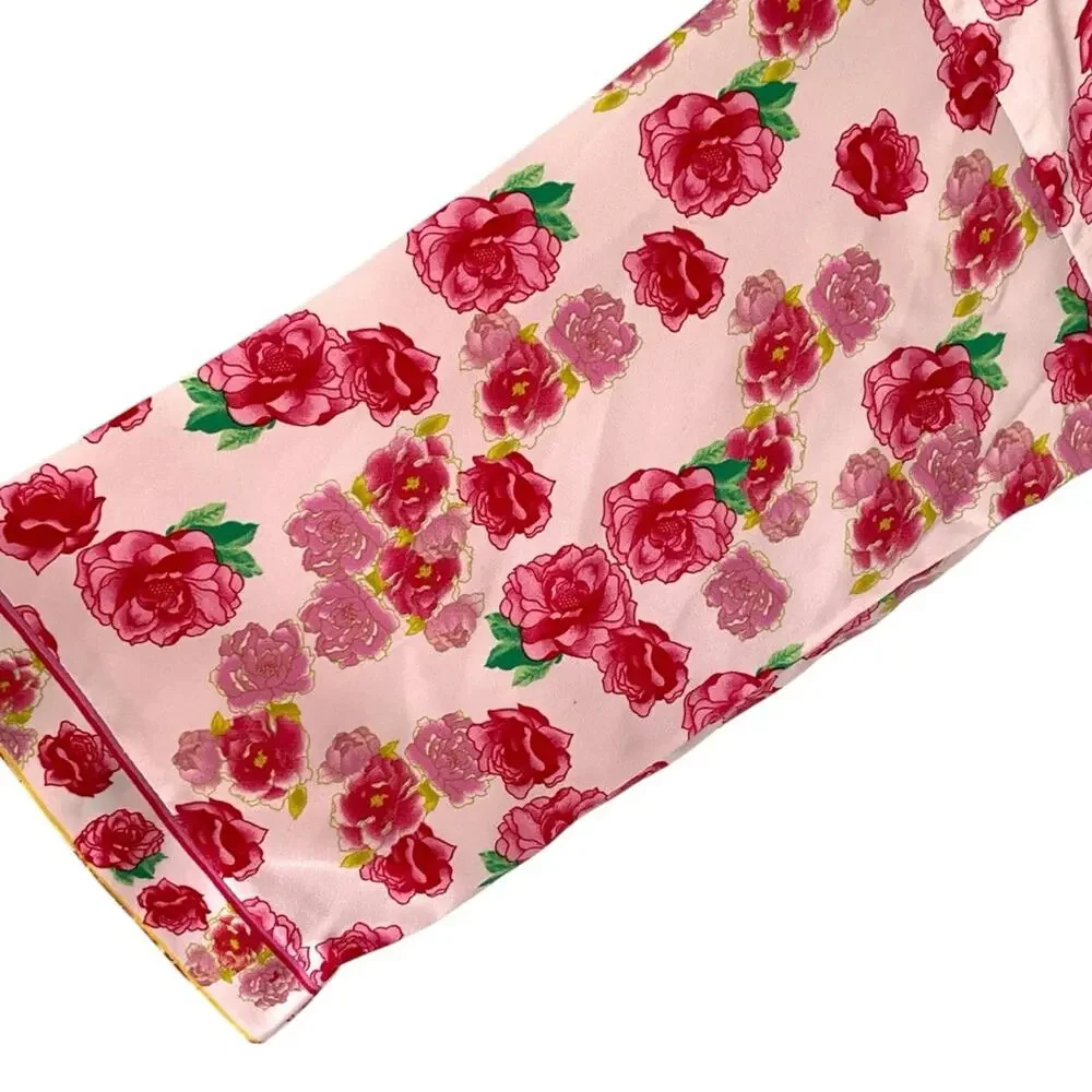 Natori Neiman Marcus Vintage Cabbage Rose Pink Robe size XS - Picture 3 of 9